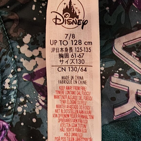 Disney Descendants 3 Uma Teal Green Sequin Faux Leather Moto Jacket - Picture 11 of 12